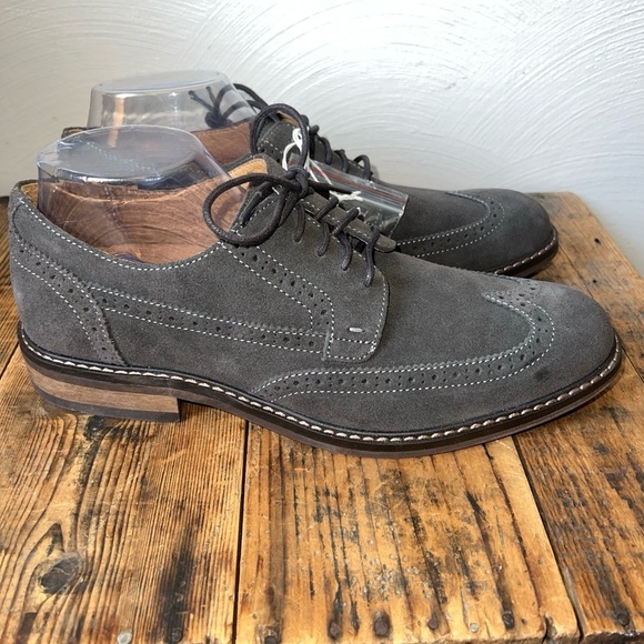 NWOB Vionic Bowery Bruno Suede Oxfords Men’s size 9.5 Grey Lace up dress shoes main image 4